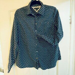 TOMMY HILFIGER 100% cotton long sleeves button down shirt preppy WOMAN S. LARGE